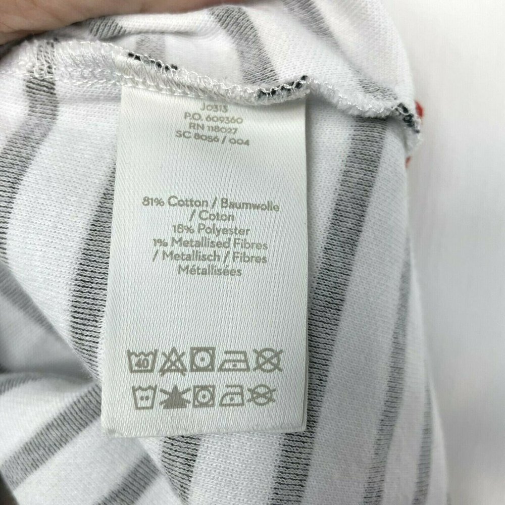 Boden Top Size 4 Stripes Glitter Cuff Tee Shirt Long Sleeve - Picture 5 of 5